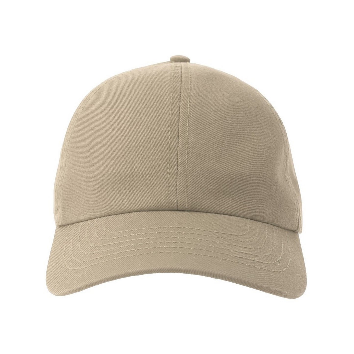 Khaki - Pack Shot - Atlantis Unisex Adult Action-S 6 Panel Chino Unstructured Baseball Cap