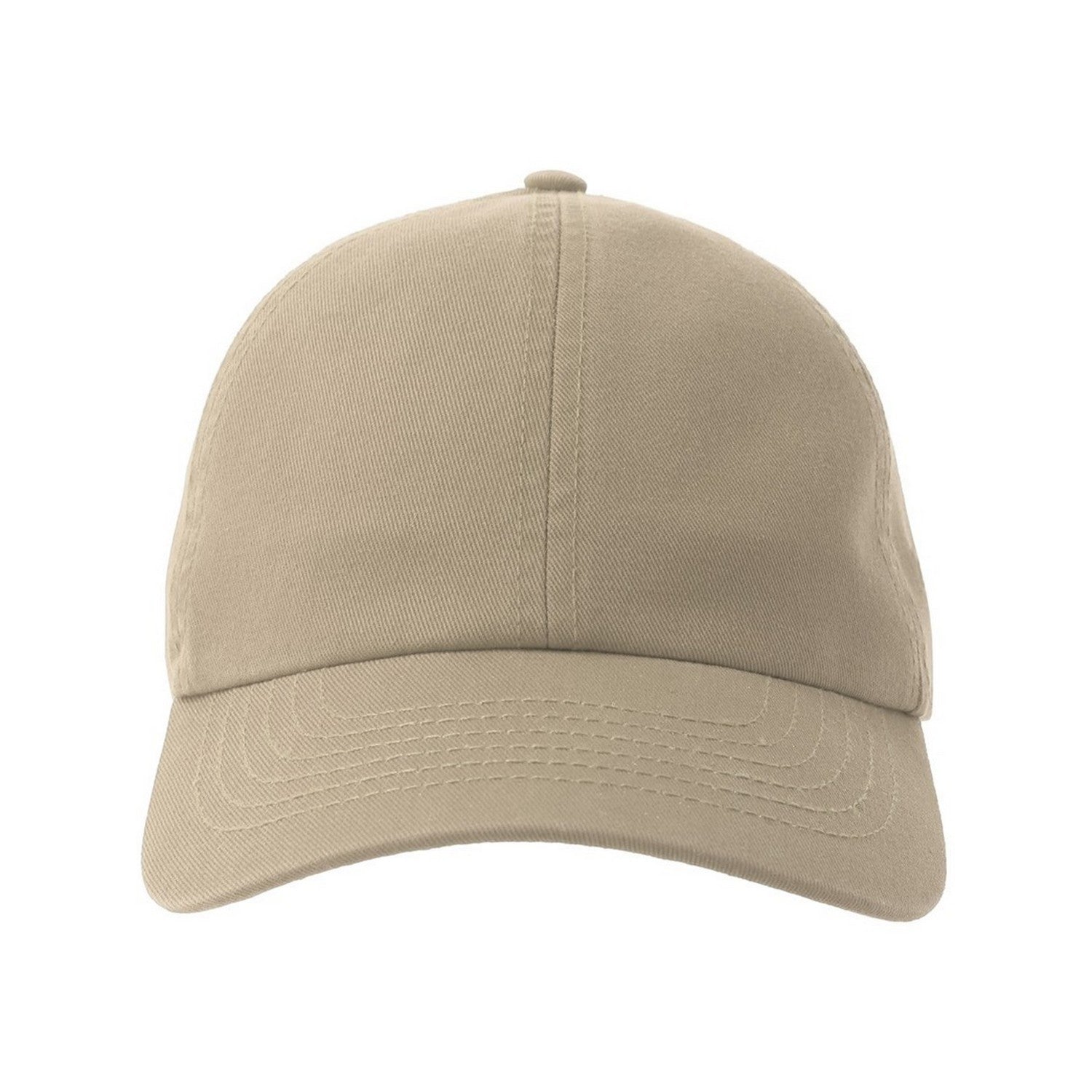 Khaki - Pack Shot - Atlantis Unisex Adult Action-S 6 Panel Chino Unstructured Baseball Cap