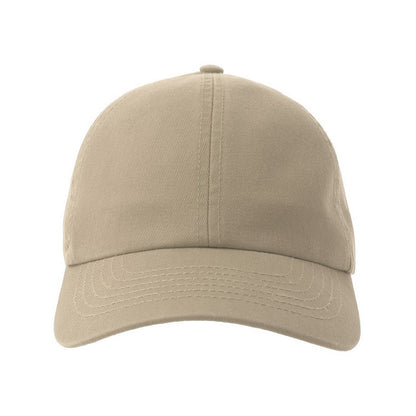 Khaki - Pack Shot - Atlantis Unisex Adult Action-S 6 Panel Chino Unstructured Baseball Cap