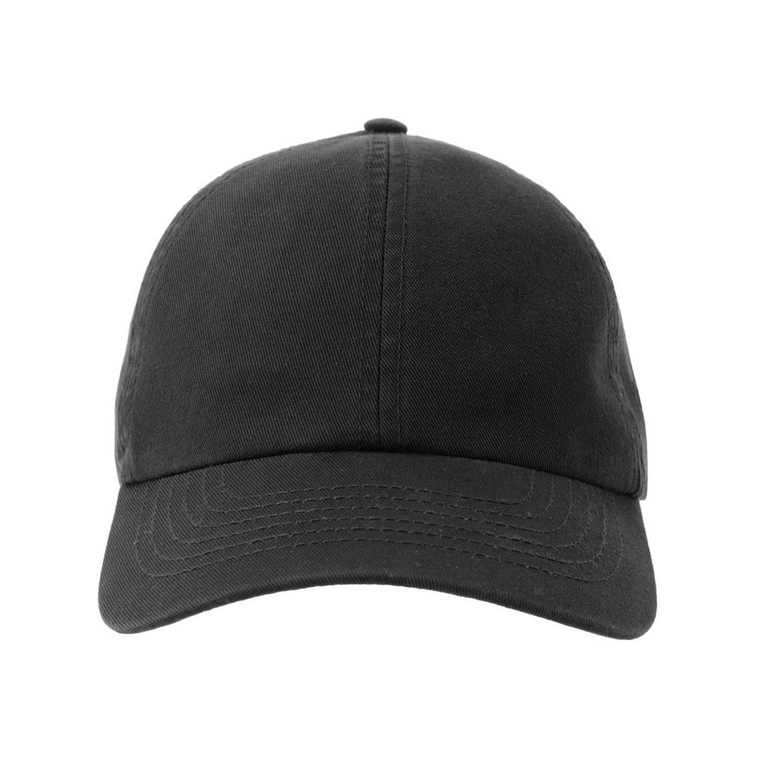 Black - Pack Shot - Atlantis Unisex Adult Action-S 6 Panel Chino Unstructured Baseball Cap
