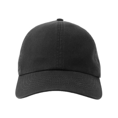 Black - Pack Shot - Atlantis Unisex Adult Action-S 6 Panel Chino Unstructured Baseball Cap
