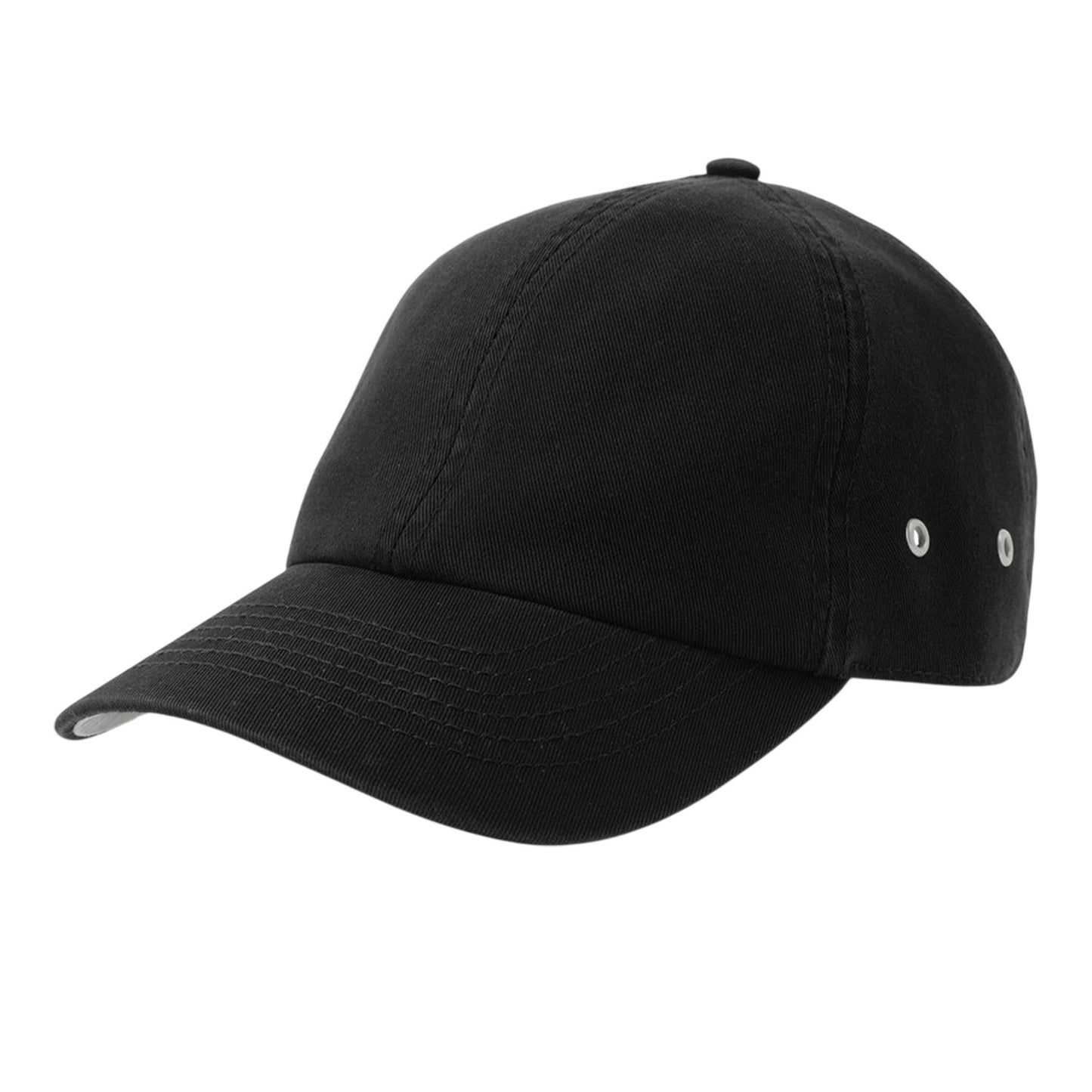 Black - Front - Atlantis Unisex Adult Action-S 6 Panel Chino Unstructured Baseball Cap