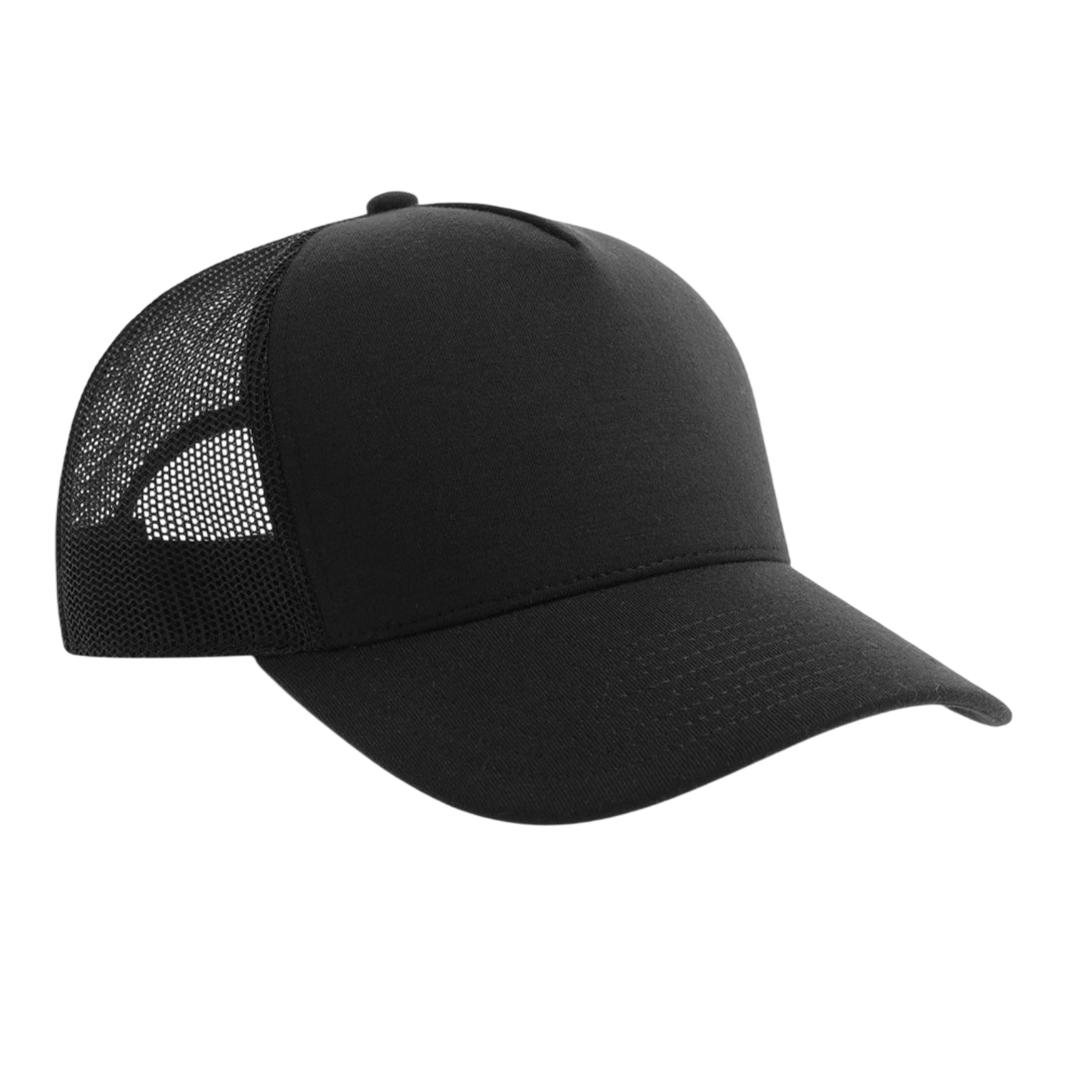 Black - Back - Atlantis Headwear Unisex Adult Rapper Jersey-S 5 Panel Recycled Structured Trucker Cap