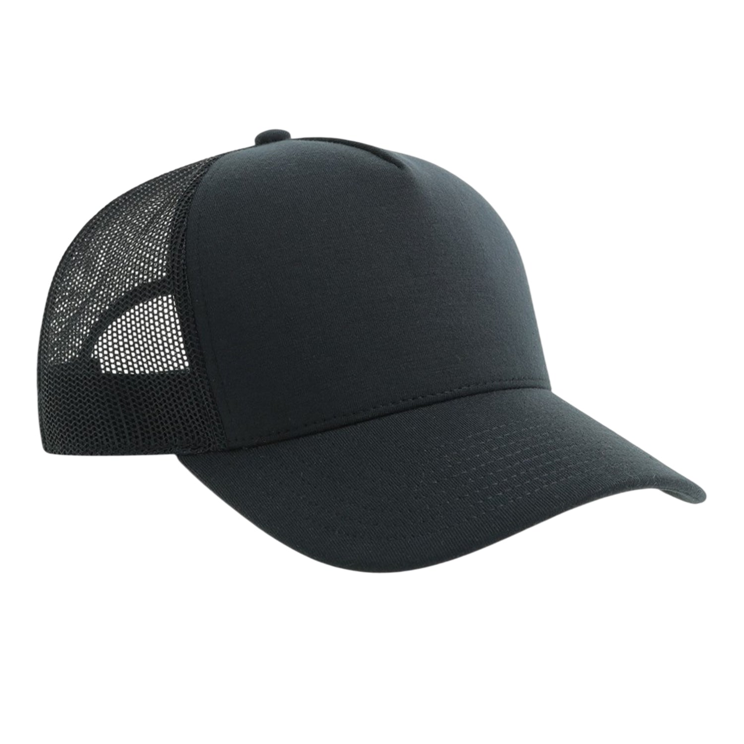 Navy - Back - Atlantis Headwear Unisex Adult Rapper Jersey-S 5 Panel Recycled Structured Trucker Cap