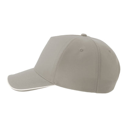 Grey-White - Side - Atlantis Headwear Unisex Adult Recy Five Piping 5 Panel Recycled Structured Baseball Cap