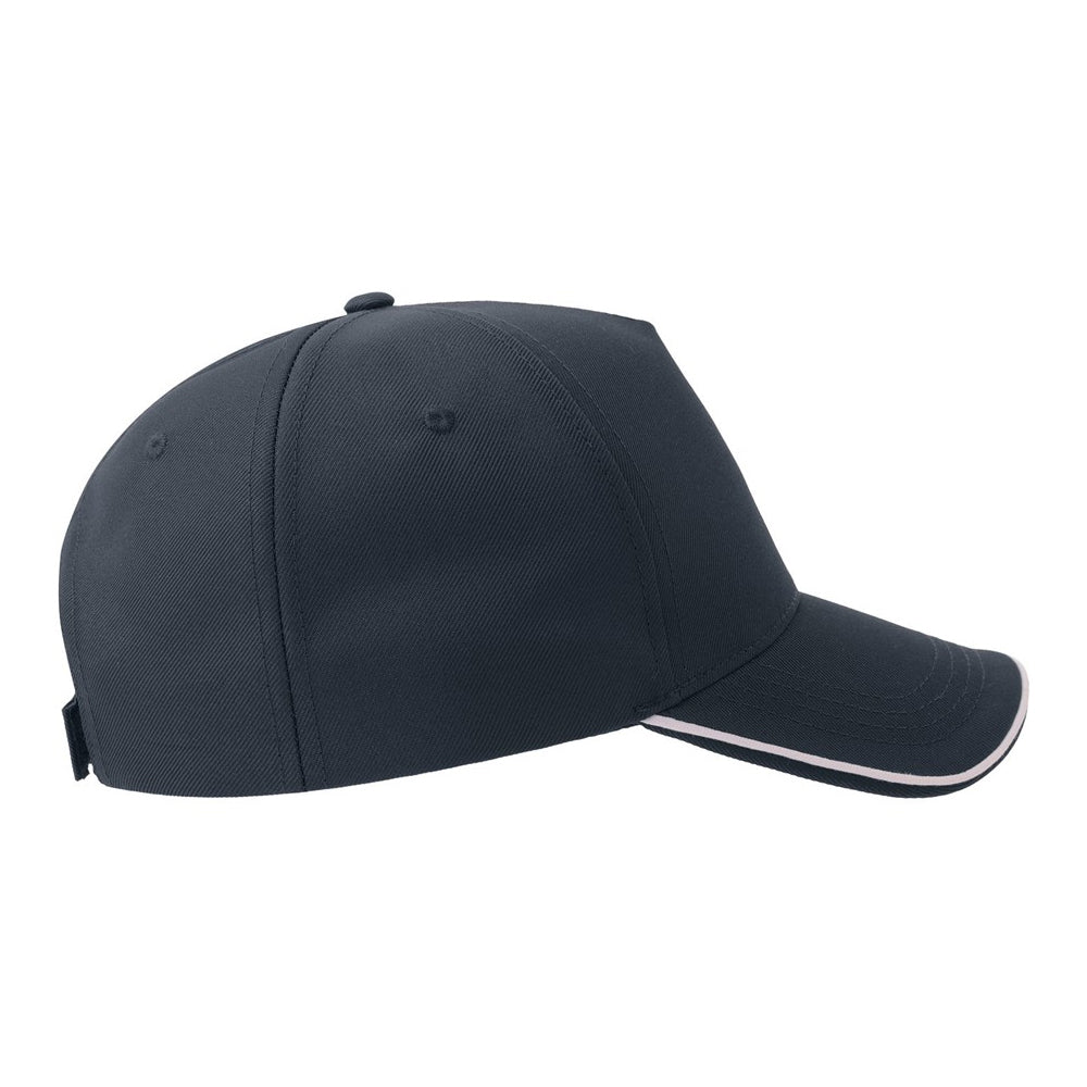 Navy-White - Lifestyle - Atlantis Headwear Unisex Adult Recy Five Piping 5 Panel Recycled Structured Baseball Cap