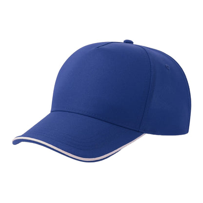 Royal Blue-White - Front - Atlantis Headwear Unisex Adult Recy Five Piping 5 Panel Recycled Structured Baseball Cap