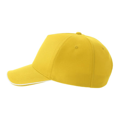 Yellow-White - Side - Atlantis Headwear Unisex Adult Recy Five Piping 5 Panel Recycled Structured Baseball Cap