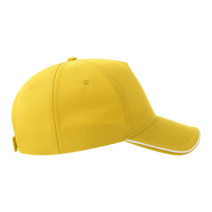Yellow-White - Lifestyle - Atlantis Headwear Unisex Adult Recy Five Piping 5 Panel Recycled Structured Baseball Cap