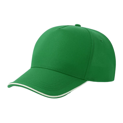 Green-White - Front - Atlantis Headwear Unisex Adult Recy Five Piping 5 Panel Recycled Structured Baseball Cap