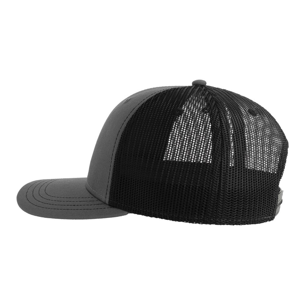 Dark Grey-Black - Side - Atlantis Headwear Unisex Adult Sonic-S 6 Panel Structured Trucker Cap