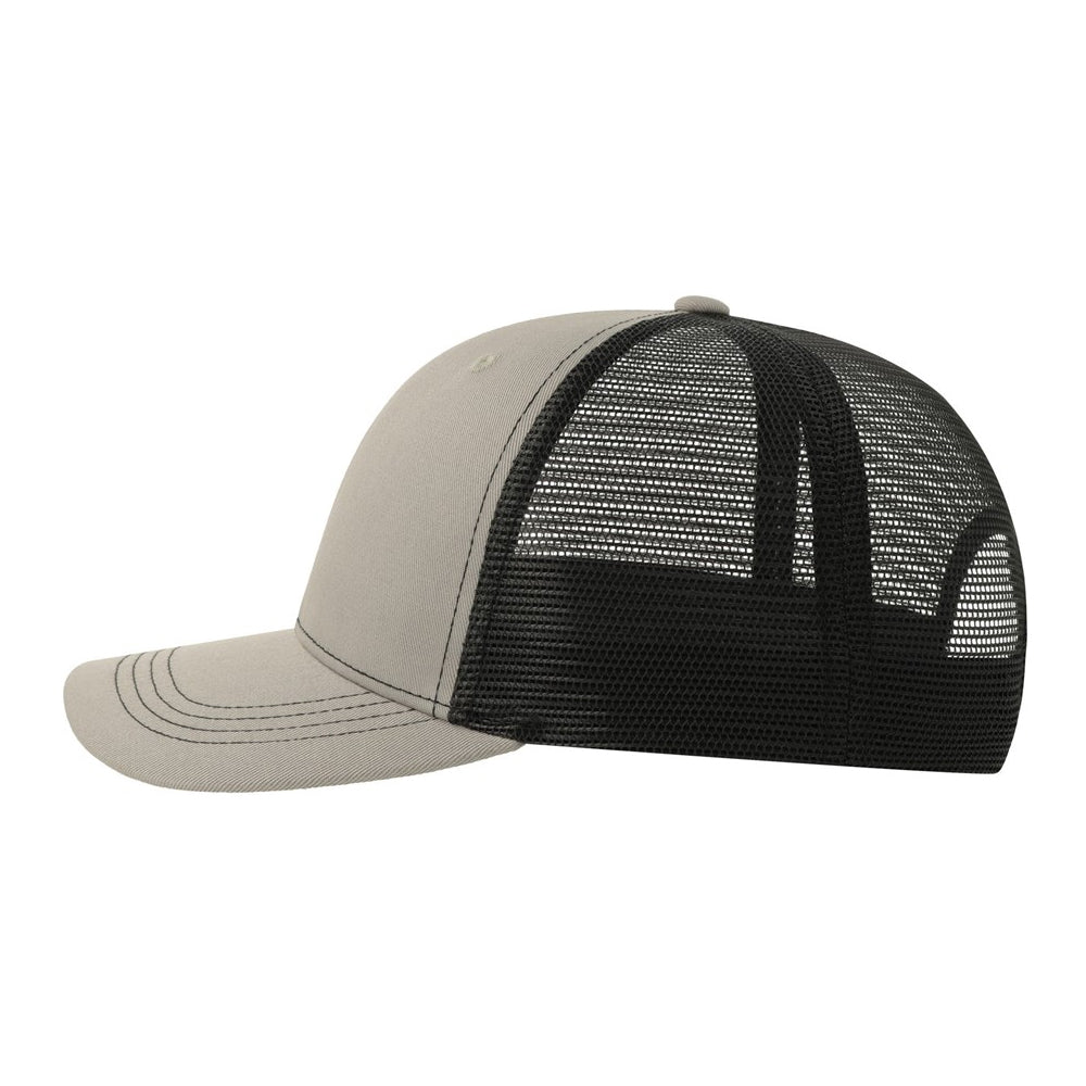 Grey-Black - Back - Atlantis Headwear Unisex Adult Sonic-S 6 Panel Structured Trucker Cap
