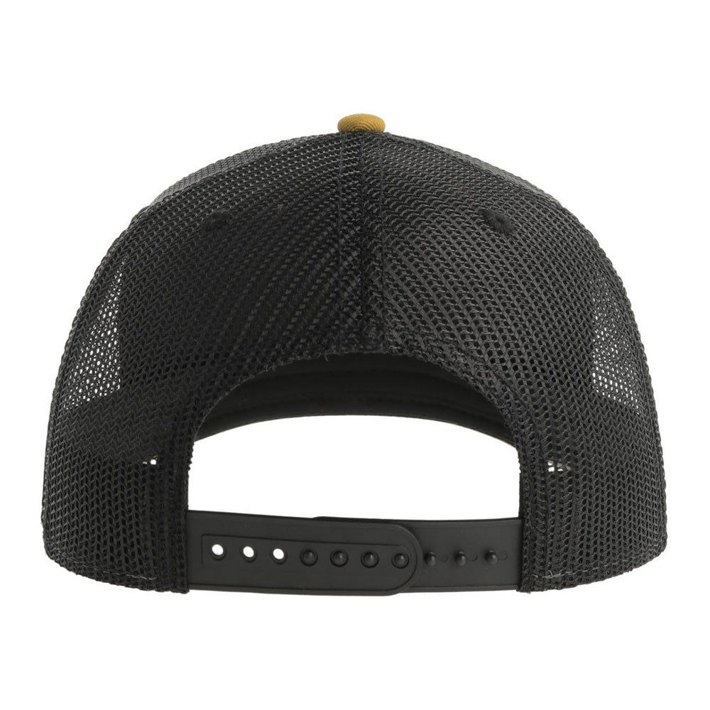 Mustard-Black - Back - Atlantis Headwear Unisex Adult Sonic-S 6 Panel Structured Trucker Cap