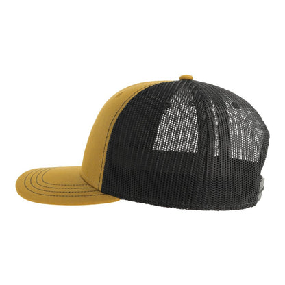 Mustard-Black - Side - Atlantis Headwear Unisex Adult Sonic-S 6 Panel Structured Trucker Cap