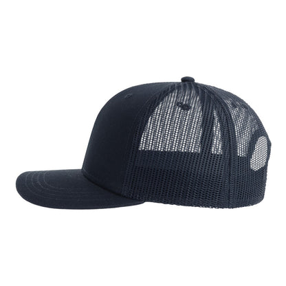 Navy - Side - Atlantis Headwear Unisex Adult Sonic-S 6 Panel Structured Trucker Cap