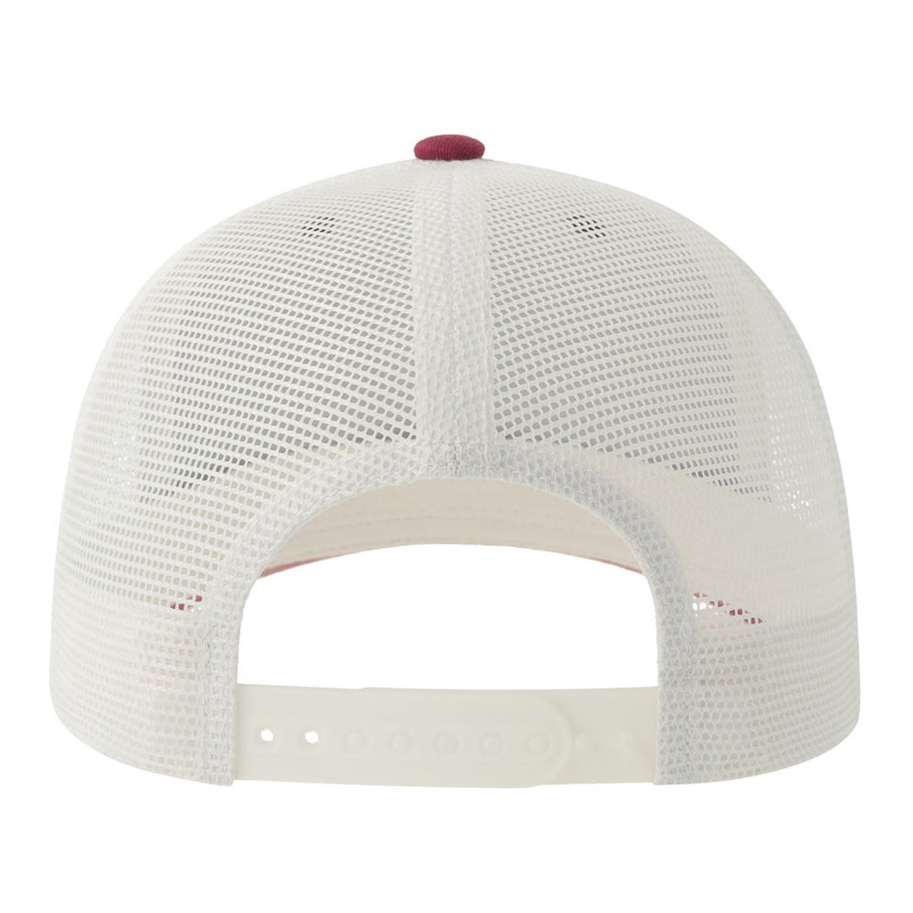 Navy-Cardinal-White - Back - Atlantis Headwear Unisex Adult Sonic-S 6 Panel Structured Trucker Cap