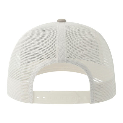 Navy-Grey-White - Back - Atlantis Headwear Unisex Adult Sonic-S 6 Panel Structured Trucker Cap