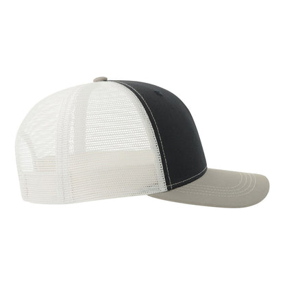 Navy-Grey-White - Lifestyle - Atlantis Headwear Unisex Adult Sonic-S 6 Panel Structured Trucker Cap