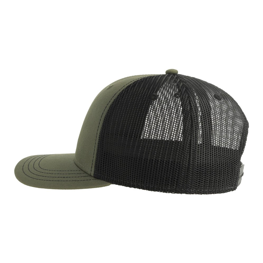 Olive-Black - Back - Atlantis Headwear Unisex Adult Sonic-S 6 Panel Structured Trucker Cap