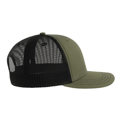 Olive-Black - Side - Atlantis Headwear Unisex Adult Sonic-S 6 Panel Structured Trucker Cap