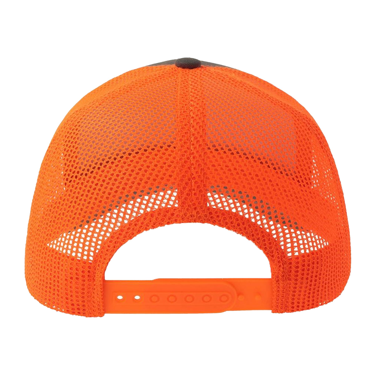 Dark Grey-Orange Fluorescent - Back - Atlantis Headwear Unisex Adult Sonic-S 6 Panel Structured Trucker Cap