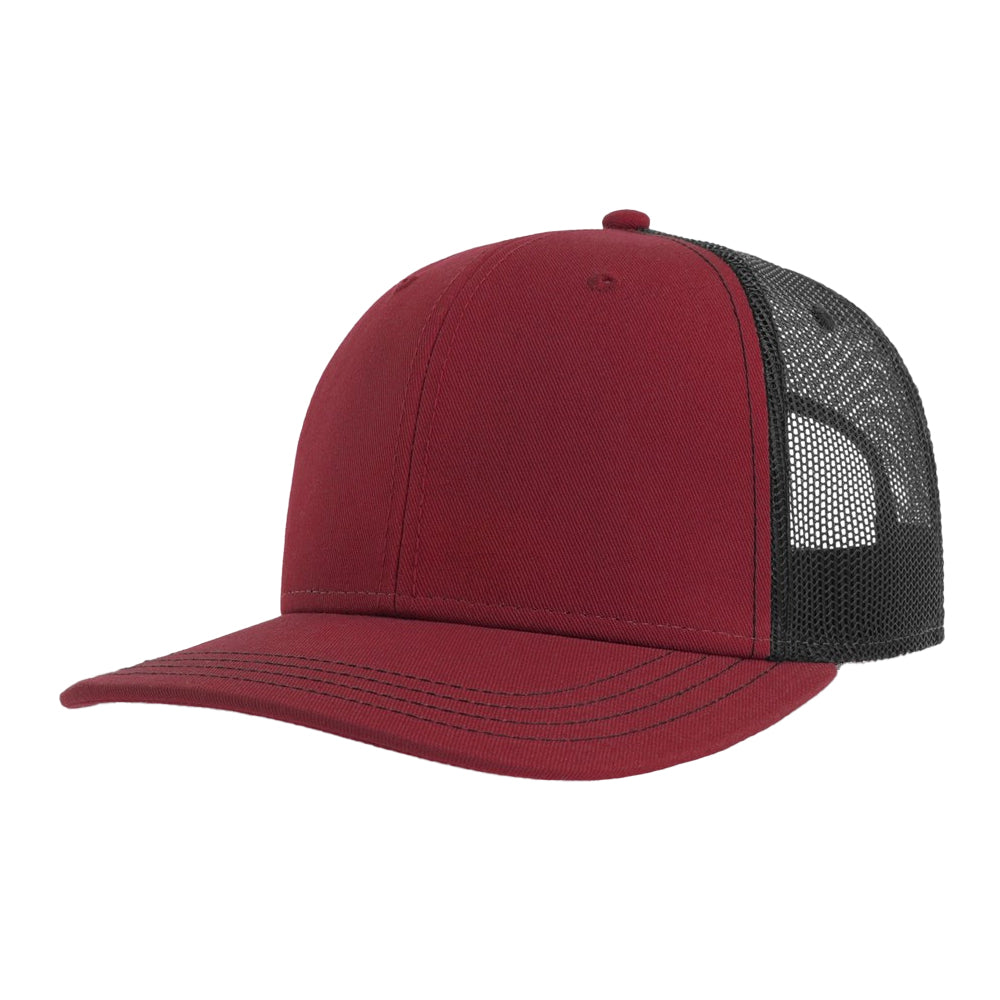 Cardinal-Black - Front - Atlantis Headwear Unisex Adult Sonic-S 6 Panel Structured Trucker Cap