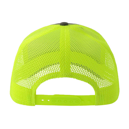Dark Grey-Safety Yellow - Back - Atlantis Headwear Unisex Adult Sonic-S 6 Panel Structured Trucker Cap