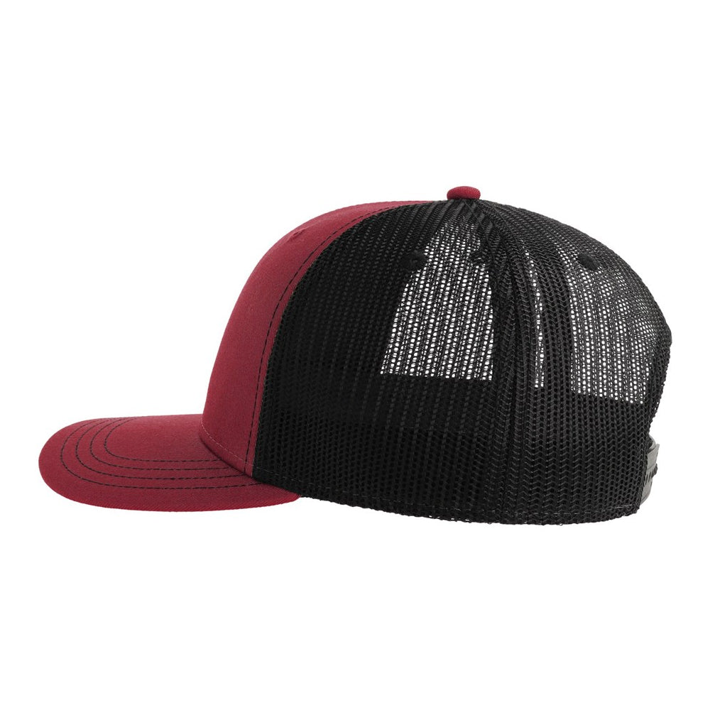 Cardinal-Black - Side - Atlantis Headwear Unisex Adult Sonic-S 6 Panel Structured Trucker Cap