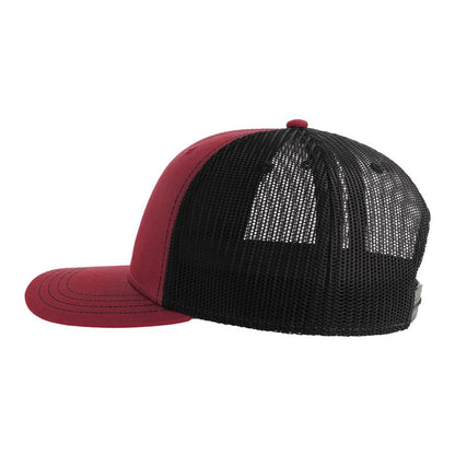 Cardinal-Black - Side - Atlantis Headwear Unisex Adult Sonic-S 6 Panel Structured Trucker Cap