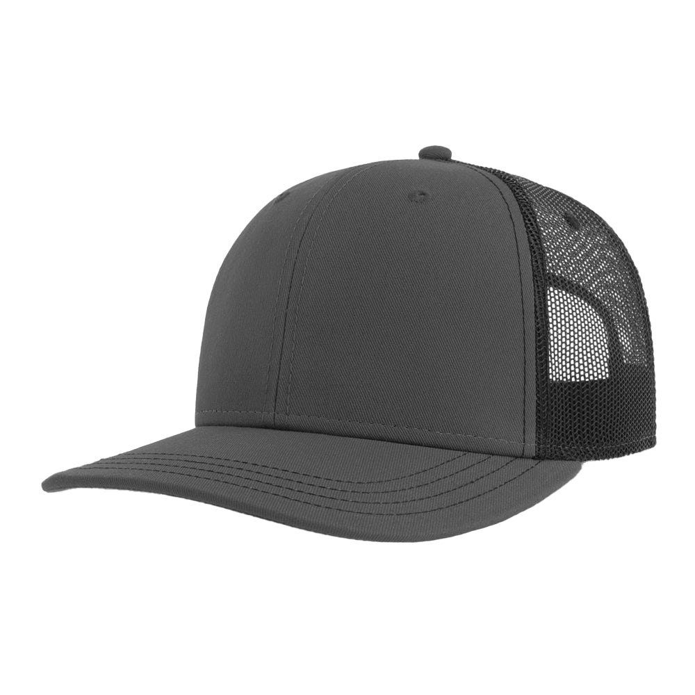Dark Grey-Black - Front - Atlantis Headwear Unisex Adult Sonic-S 6 Panel Structured Trucker Cap
