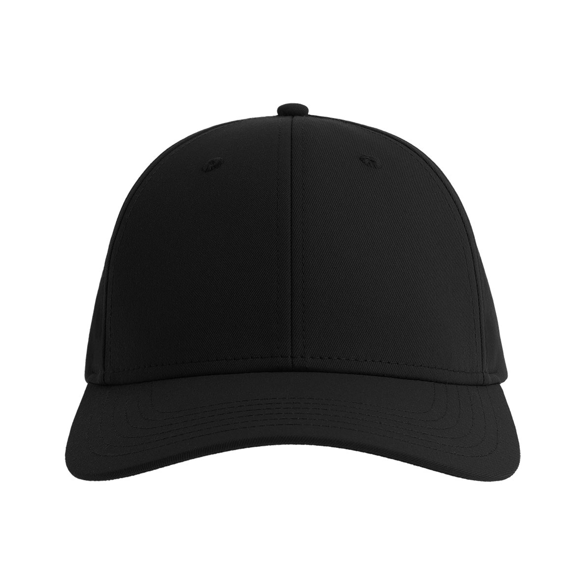 Black - Side - Atlantis Headwear Bolt-S 6 Panel Stretch Structured Baseball Cap