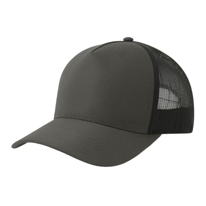 Dark Grey-Black - Front - Atlantis Headwear Dempo 5 Panel Stretch Unstructured Trucker Cap