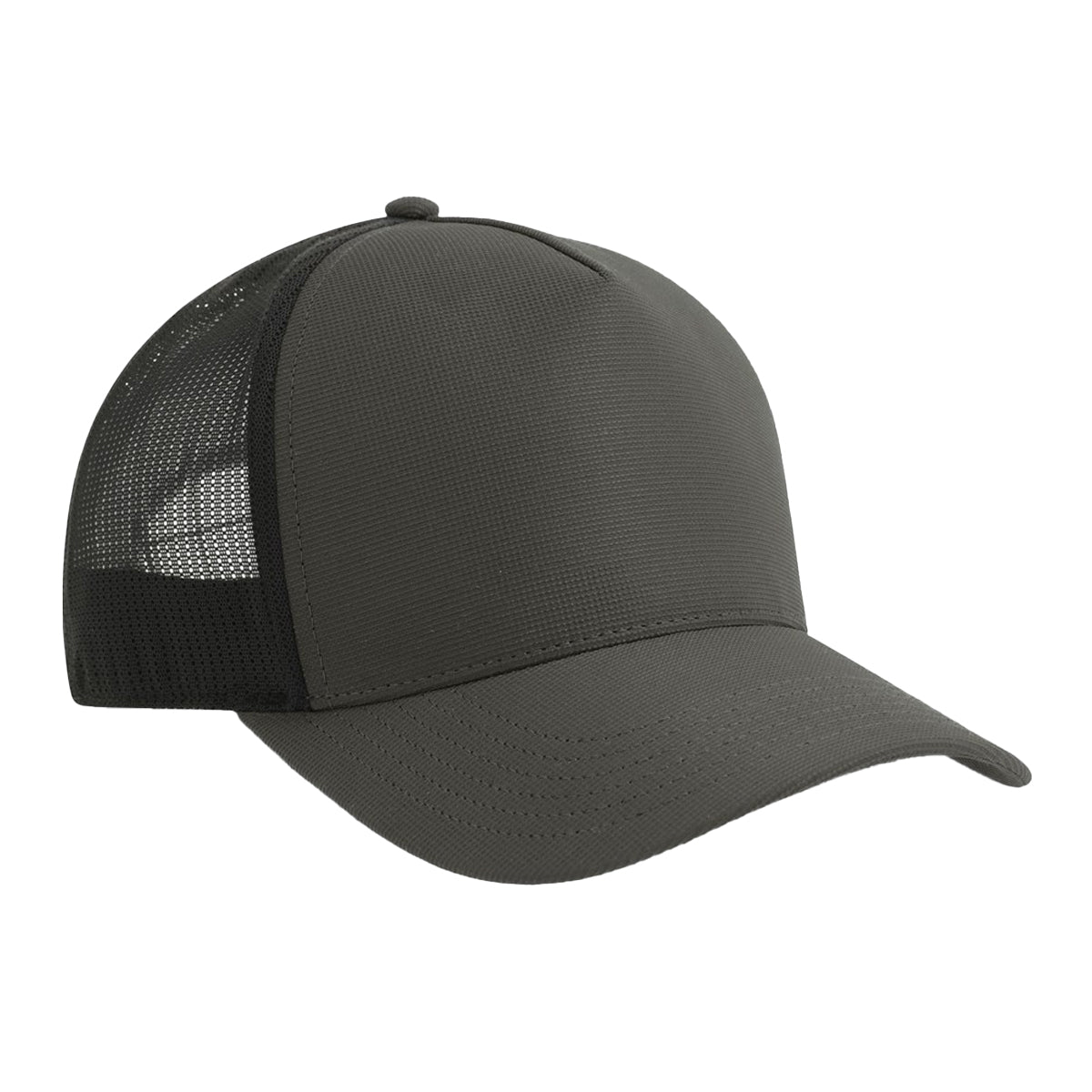 Dark Grey-Black - Back - Atlantis Headwear Dempo 5 Panel Stretch Unstructured Trucker Cap