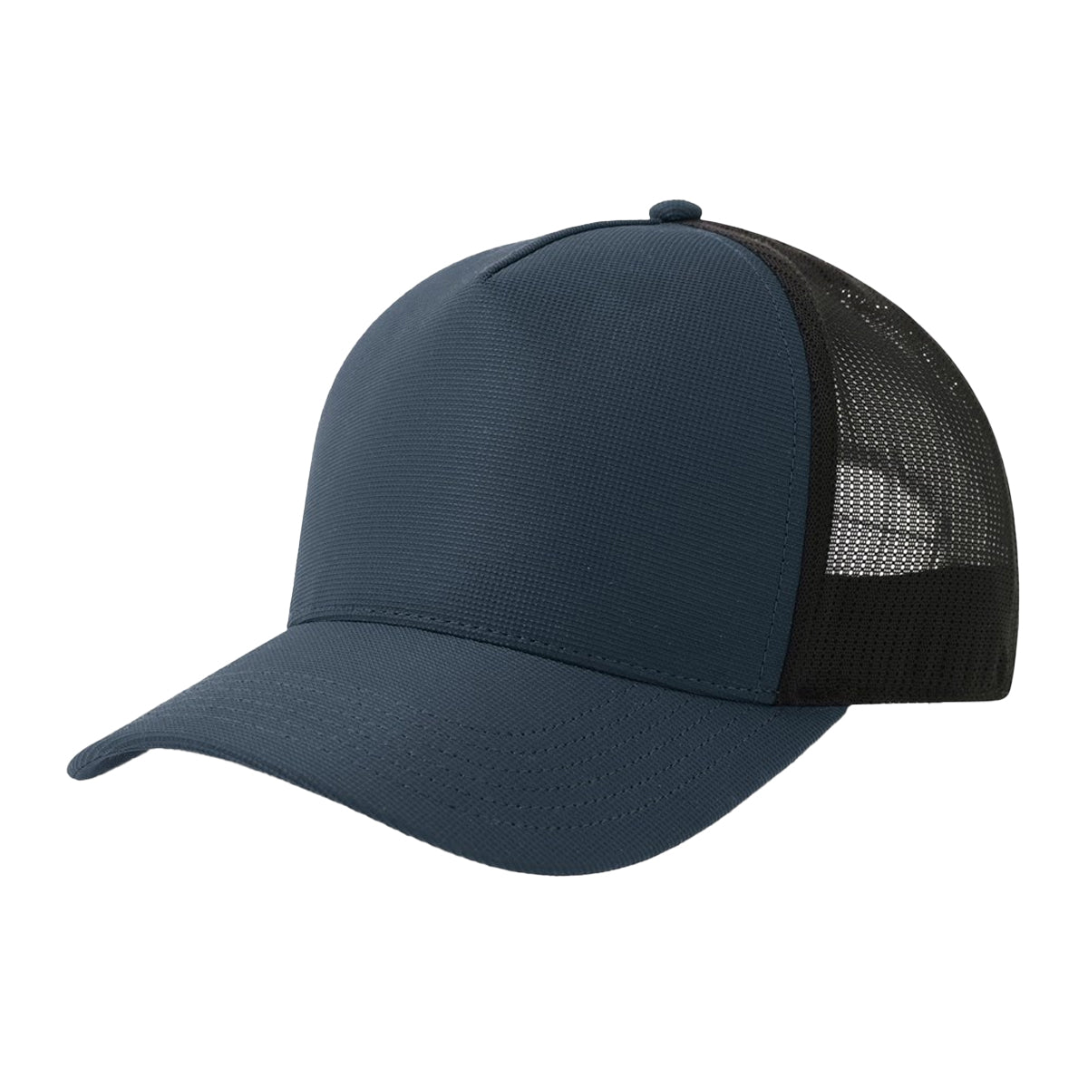 Navy-Black - Front - Atlantis Headwear Dempo 5 Panel Stretch Unstructured Trucker Cap