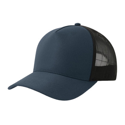 Navy-Black - Front - Atlantis Headwear Dempo 5 Panel Stretch Unstructured Trucker Cap