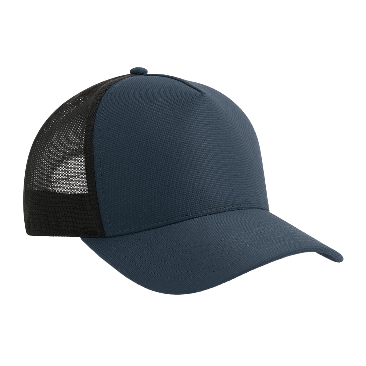 Navy-Black - Back - Atlantis Headwear Dempo 5 Panel Stretch Unstructured Trucker Cap