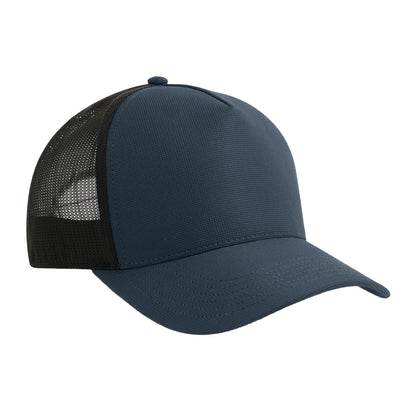 Navy-Black - Back - Atlantis Headwear Dempo 5 Panel Stretch Unstructured Trucker Cap