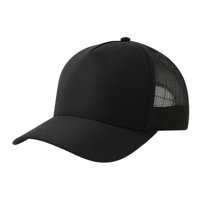 Black - Front - Atlantis Headwear Dempo 5 Panel Stretch Unstructured Trucker Cap