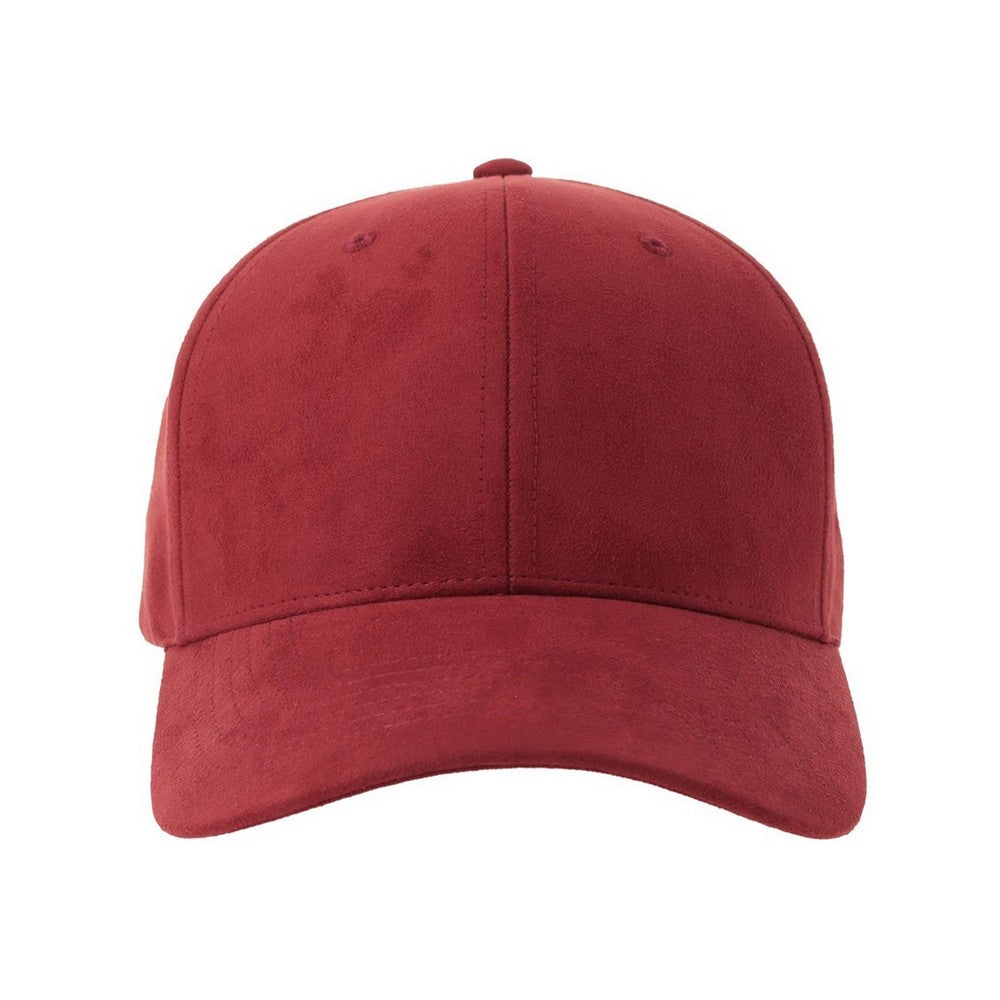 Cardinal Red - Front - Atlantis Headwear Unisex Adult Fam-S 6 Panel Suede Structured Baseball Cap