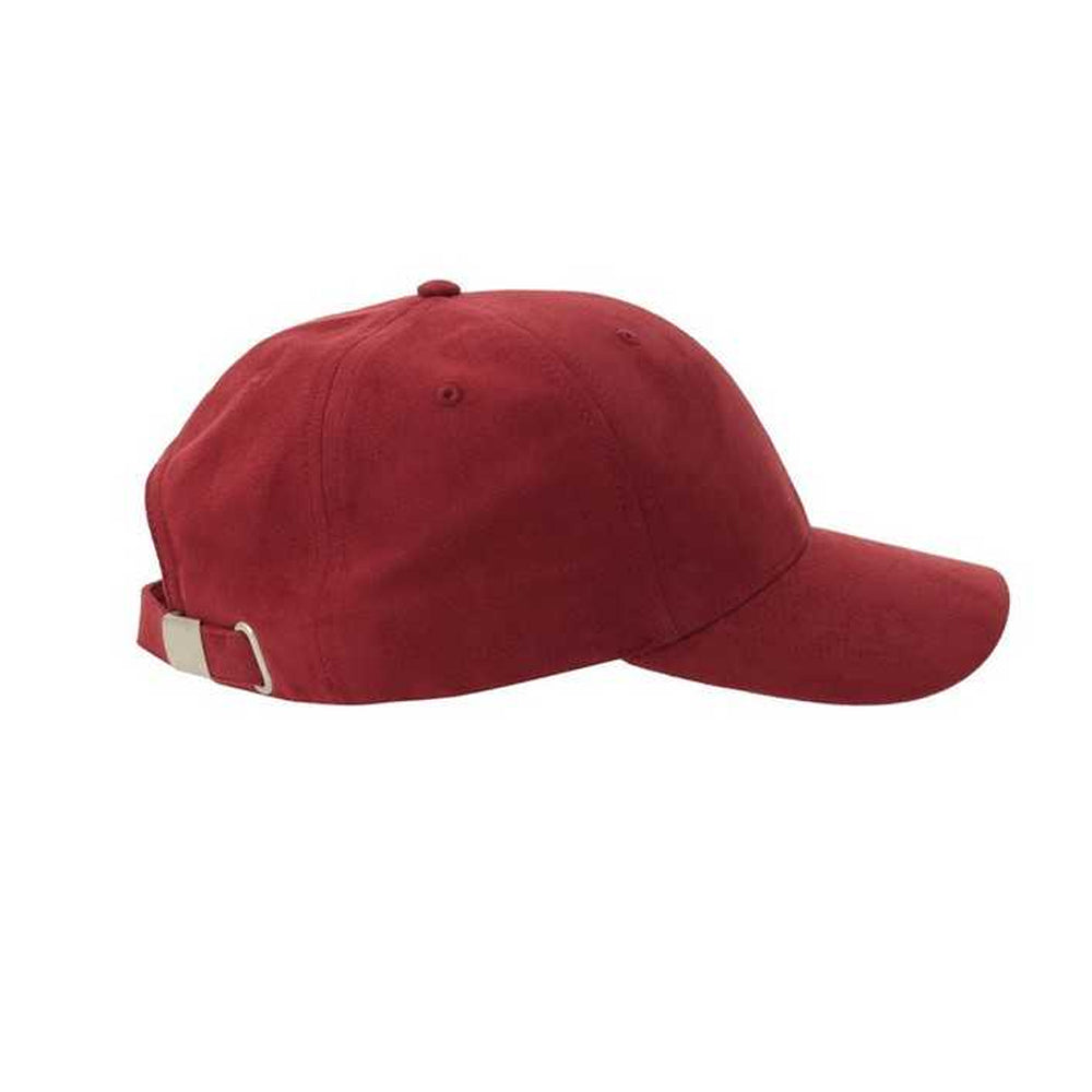 Cardinal Red - Side - Atlantis Headwear Unisex Adult Fam-S 6 Panel Suede Structured Baseball Cap