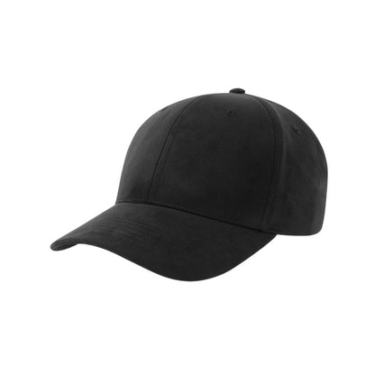 Black - Pack Shot - Atlantis Headwear Unisex Adult Fam-S 6 Panel Suede Structured Baseball Cap