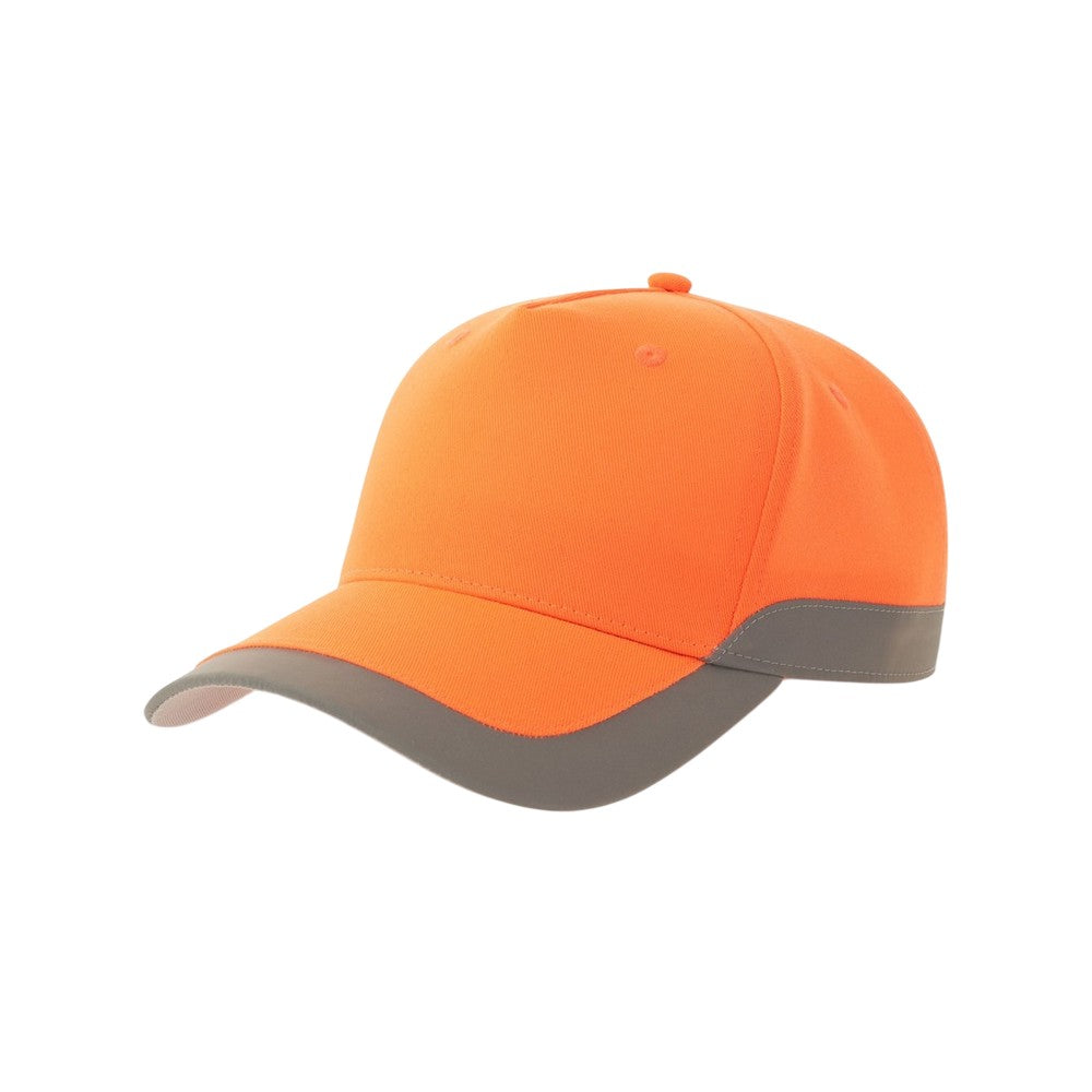 Fluorescent Orange - Pack Shot - Atlantis Headwear Unisex Adult Helpy-S Reflective Structured Baseball Cap