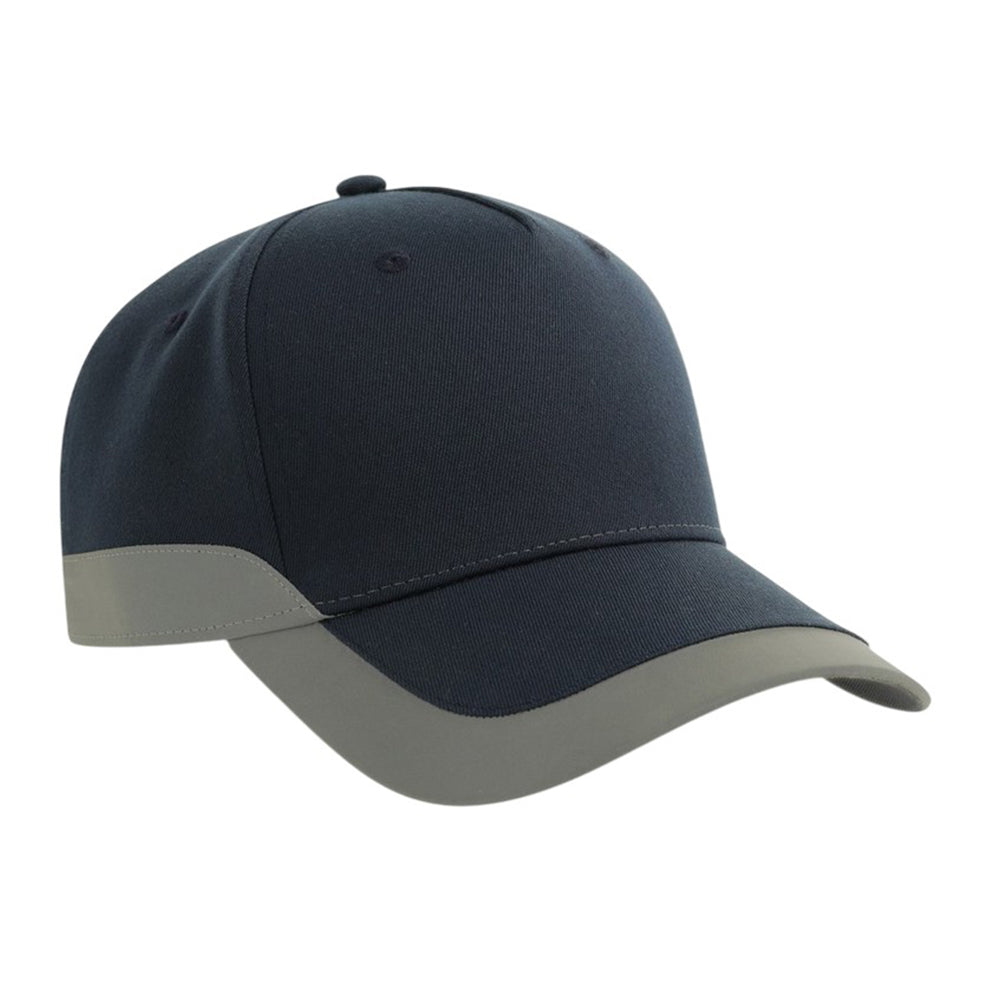 Navy - Front - Atlantis Headwear Unisex Adult Helpy-S Reflective Structured Baseball Cap