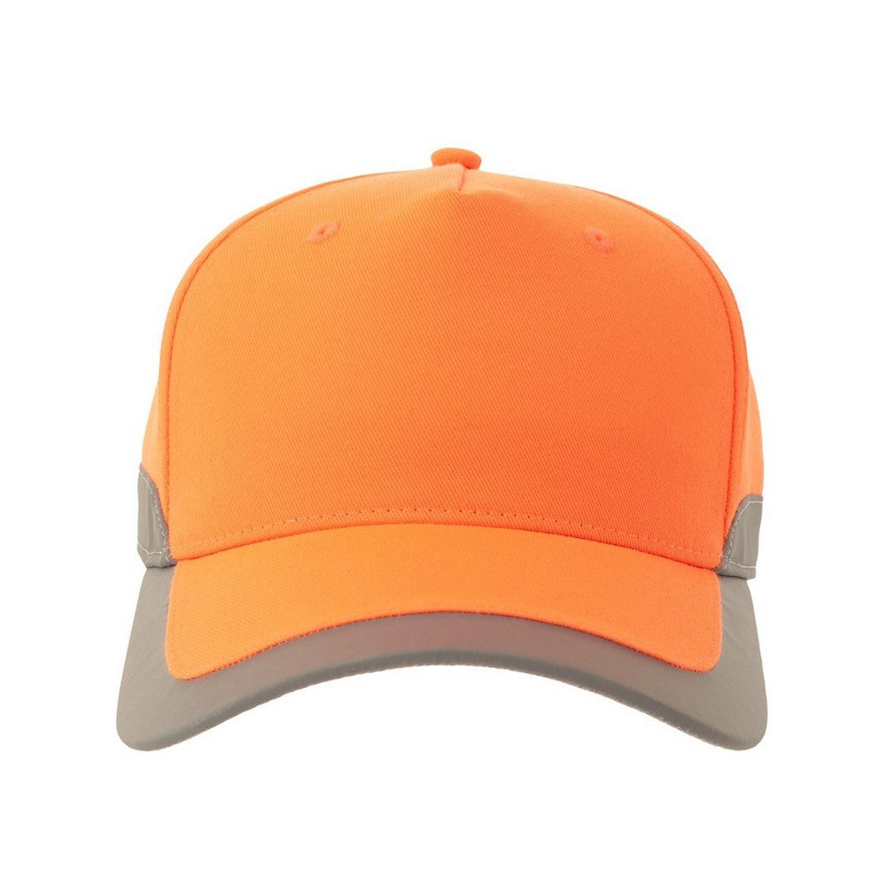 Fluorescent Orange - Front - Atlantis Headwear Unisex Adult Helpy-S Reflective Structured Baseball Cap