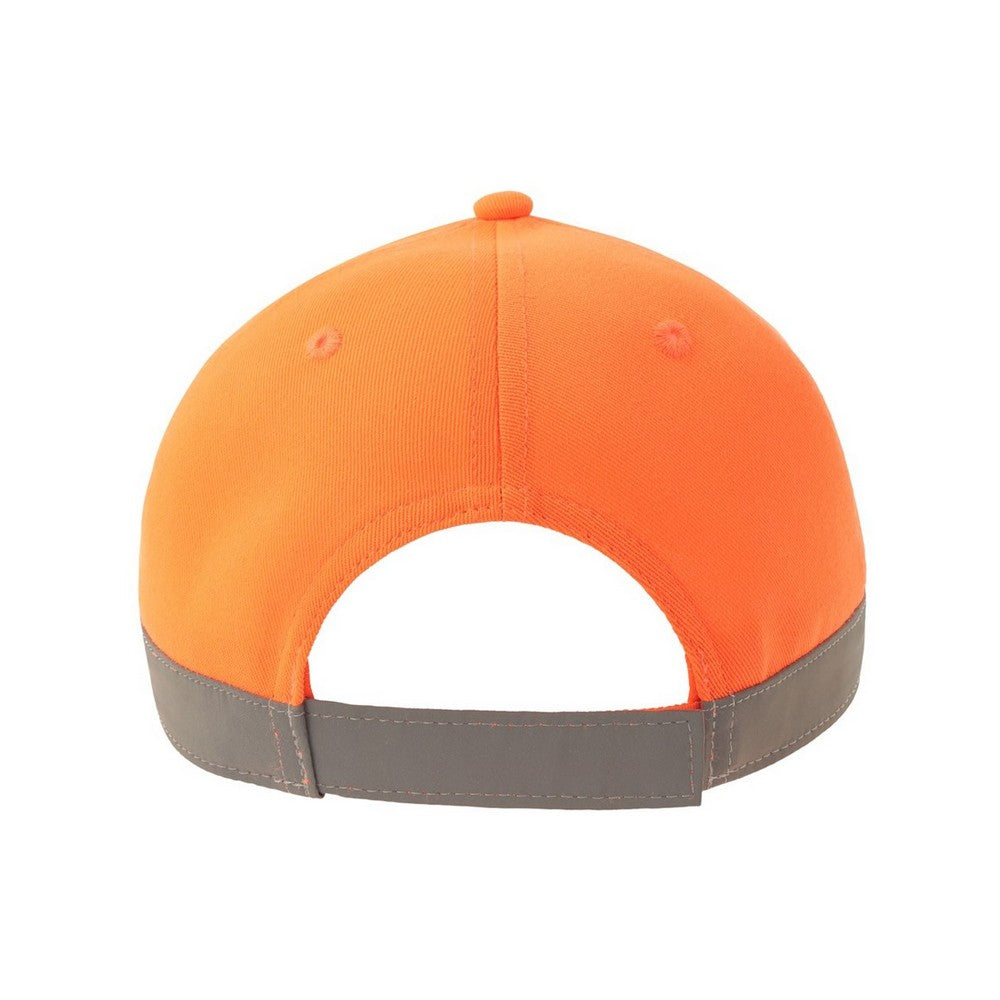 Fluorescent Orange - Back - Atlantis Headwear Unisex Adult Helpy-S Reflective Structured Baseball Cap