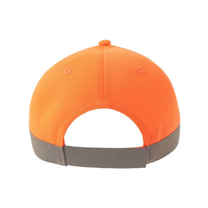 Fluorescent Orange - Back - Atlantis Headwear Unisex Adult Helpy-S Reflective Structured Baseball Cap