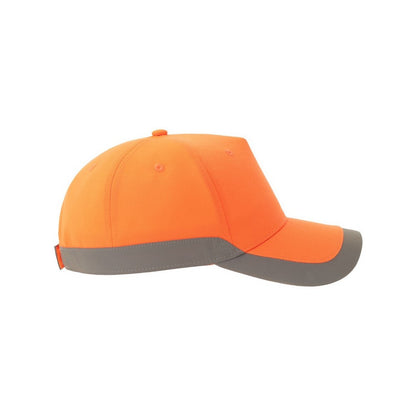 Fluorescent Orange - Side - Atlantis Headwear Unisex Adult Helpy-S Reflective Structured Baseball Cap