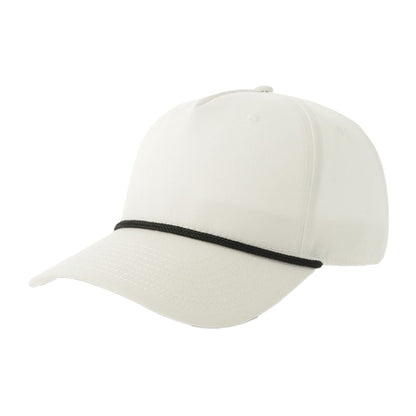 White-Black - Front - Atlantis Headwear Unisex Adult Paka 5 Panel Recycled Structured Baseball Cap