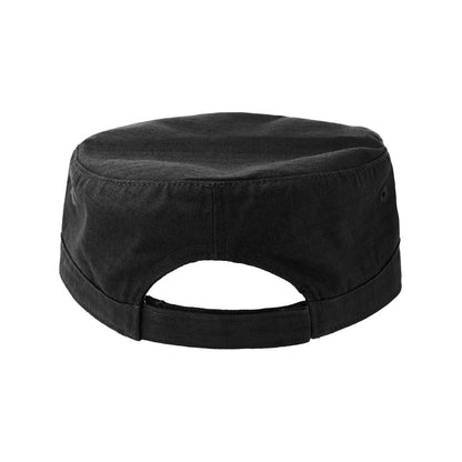 Black - Back - Atlantis Headwear Army-S Unipanel Ripstop Army Cap