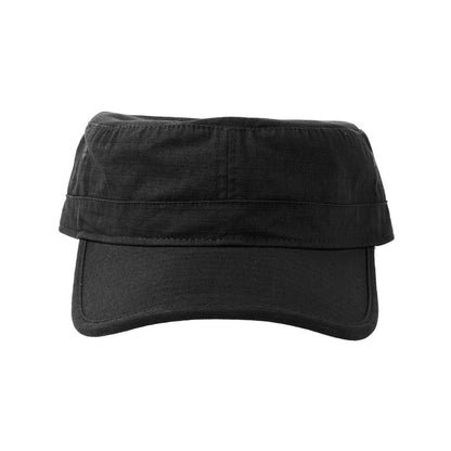 Black - Side - Atlantis Headwear Army-S Unipanel Ripstop Army Cap